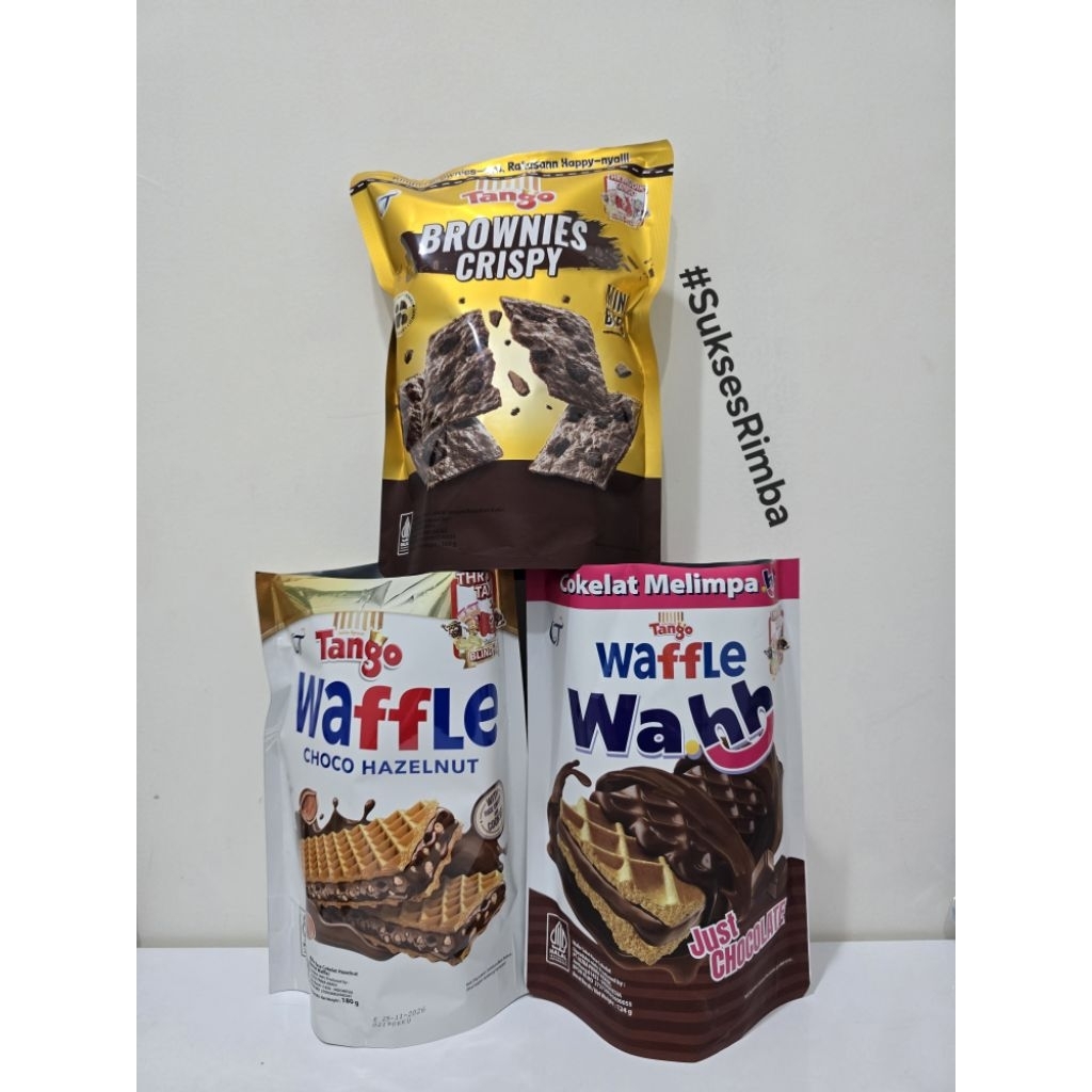 Tango Waffle Pouch Rasa Choco Hazelnut, Chocolate Wahh dan Tango Brownies Crispy Pouch (Ada Hadiah d