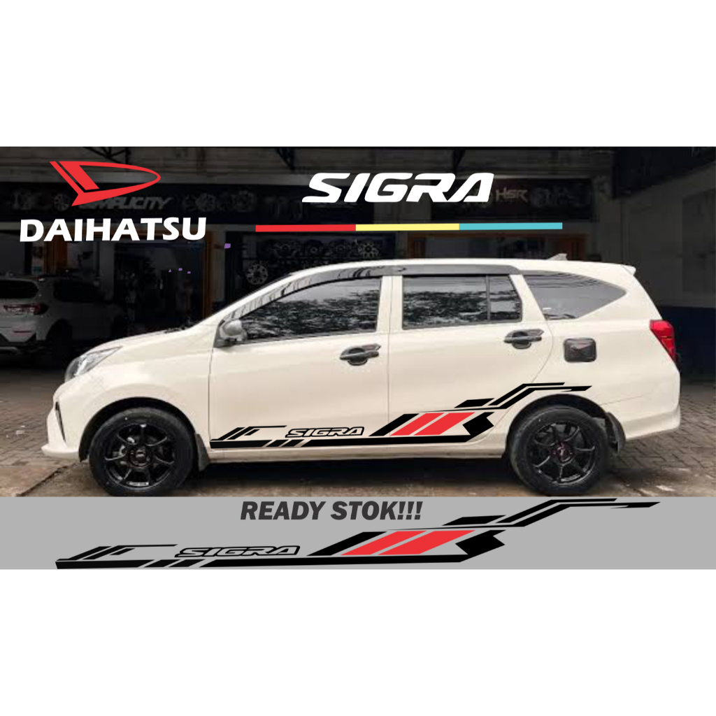 Cutting stiker mobil sigra stiker list bodi samping mobil sigra