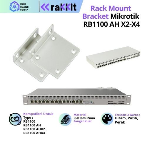 RAKKIT Rackmount Kit Mikrotik RB1100 RB1100AH RB1100AHX2 RB1100AHX4 Rak Server Kuping Bracket Kuping