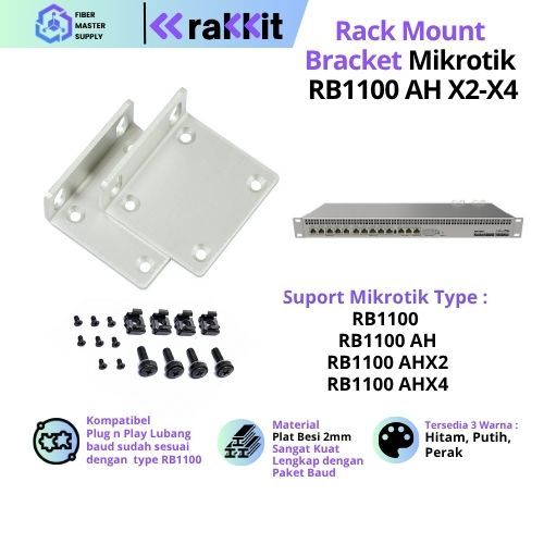 RAKKIT Rackmount Kit Mikrotik RB1100 RB1100AH RB1100AHX2 RB1100AHX4 Rak Server Kuping Bracket Kuping