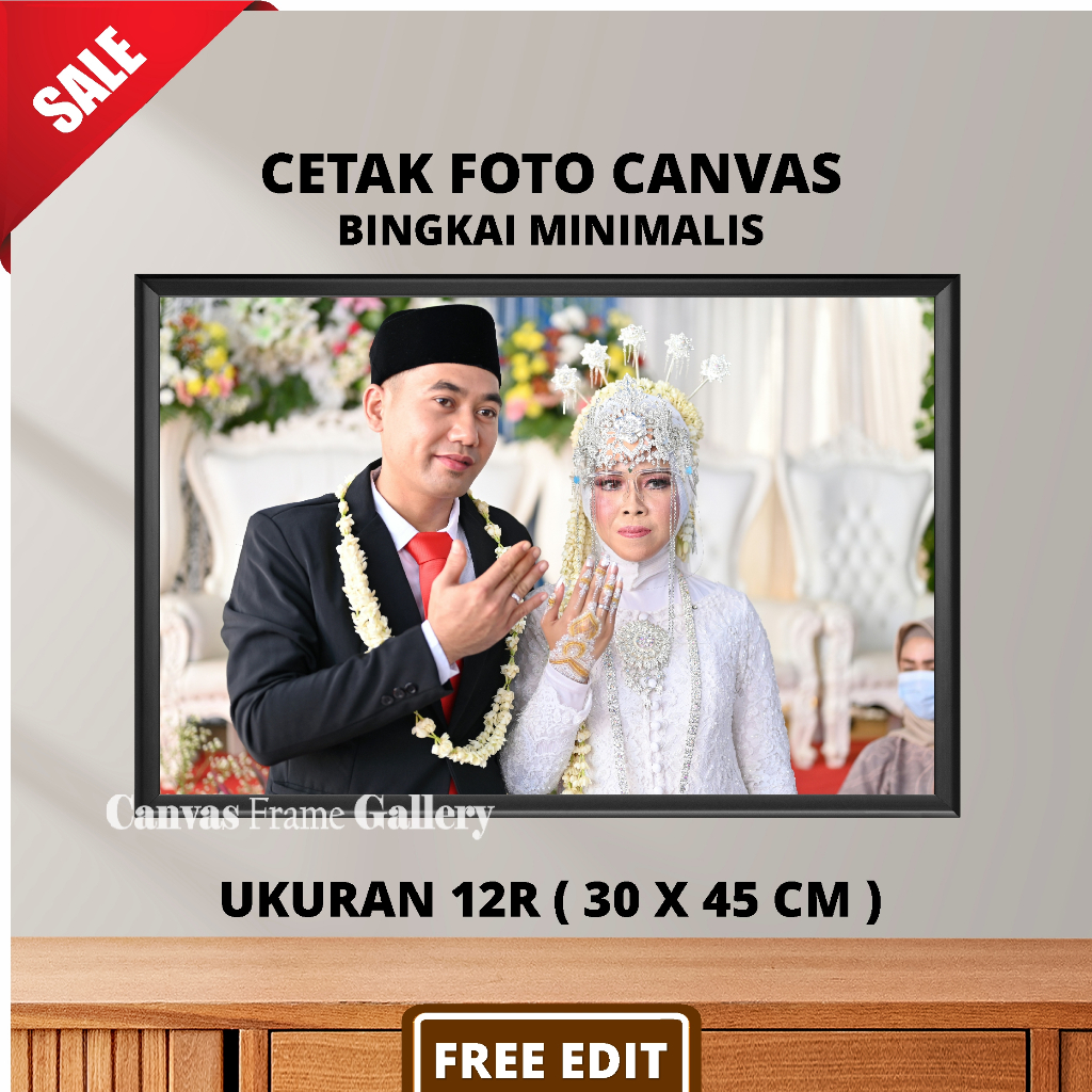 Cetak Foto Kanvas Bingkai Minimalis 12R ( 30x45cm) BERKUALITAS