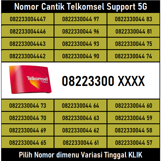 Kartu Perdana Nomor Cantik Telkomsel 4G Support 5G #A17