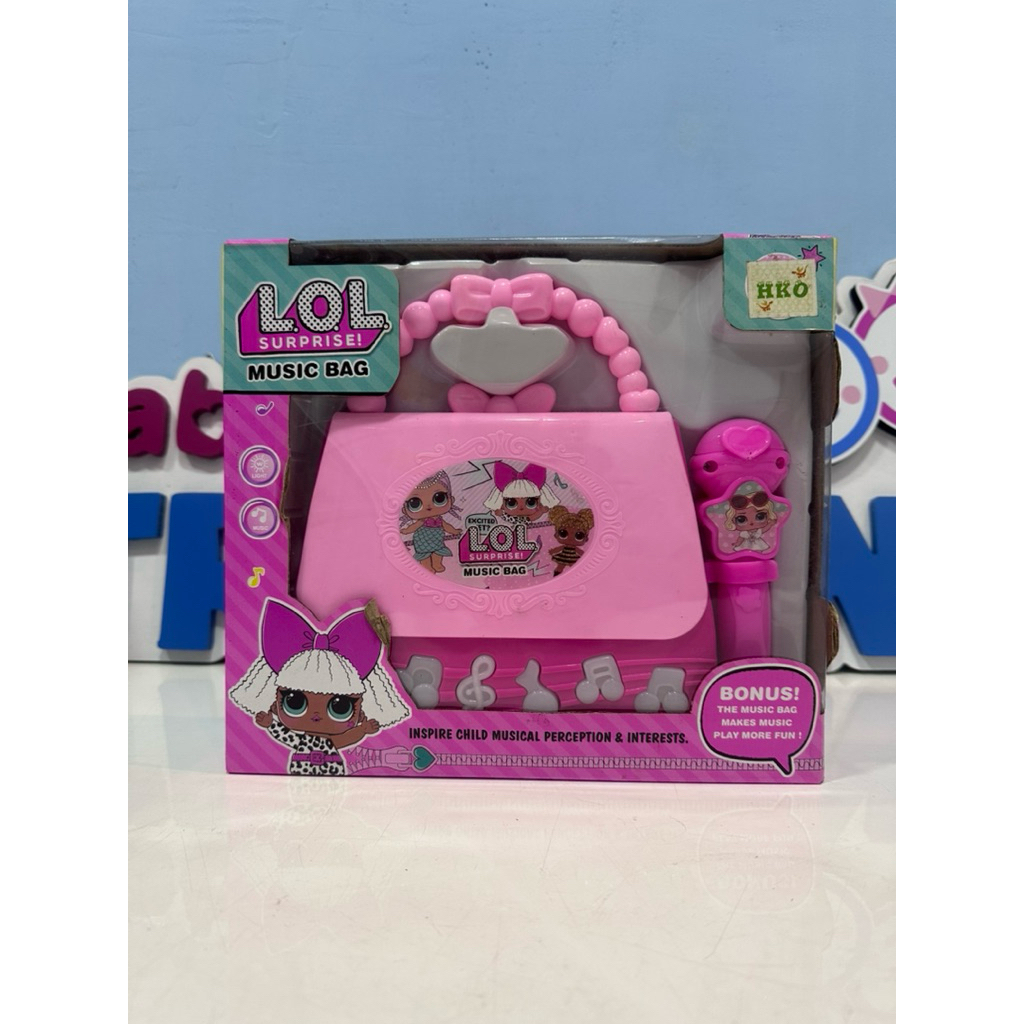 Mainan Anak Perempuan Microphone Music Bag LOL Surprise Tas Koper Mic Music