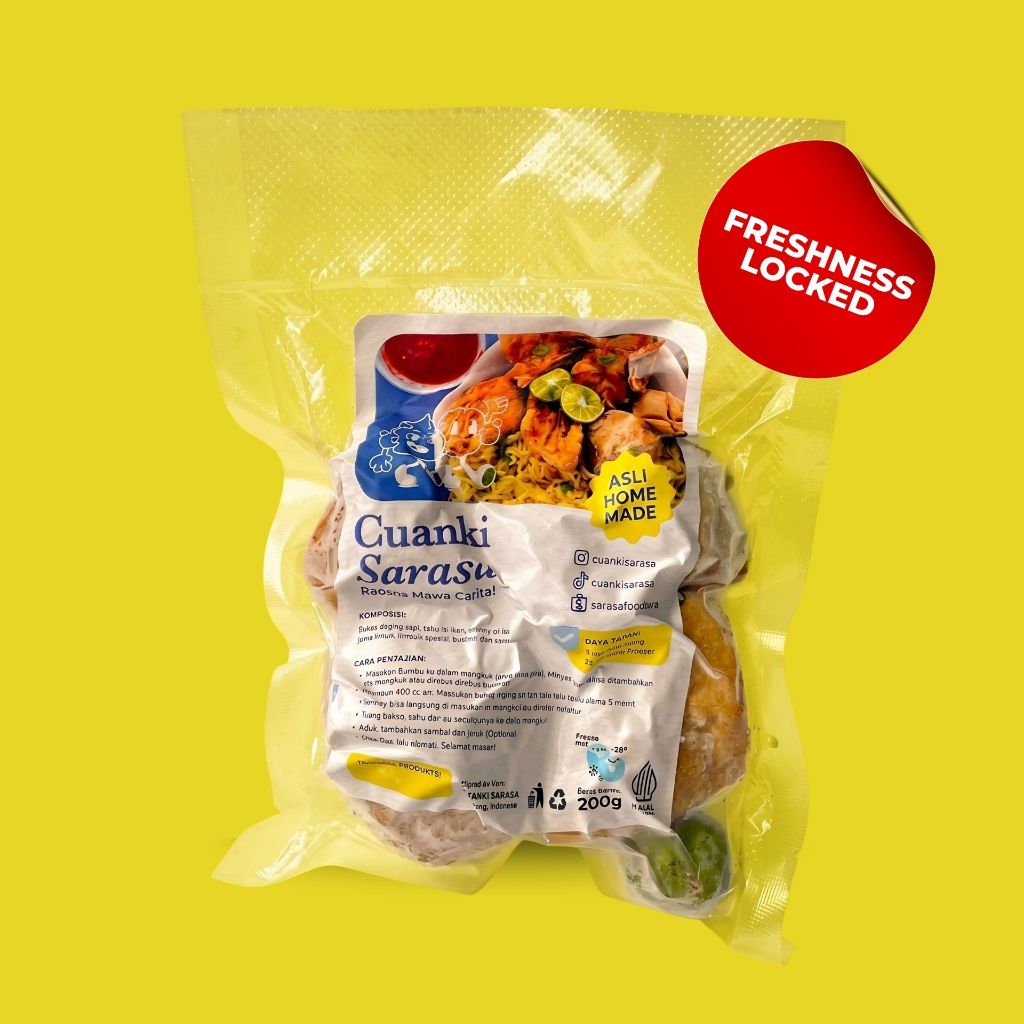 CUANKI SARASA BANDUNG – Cuanki Instan Premium 200g – Bakso, Tahu, Siomay Ikan – Pedas Gurih HALAL