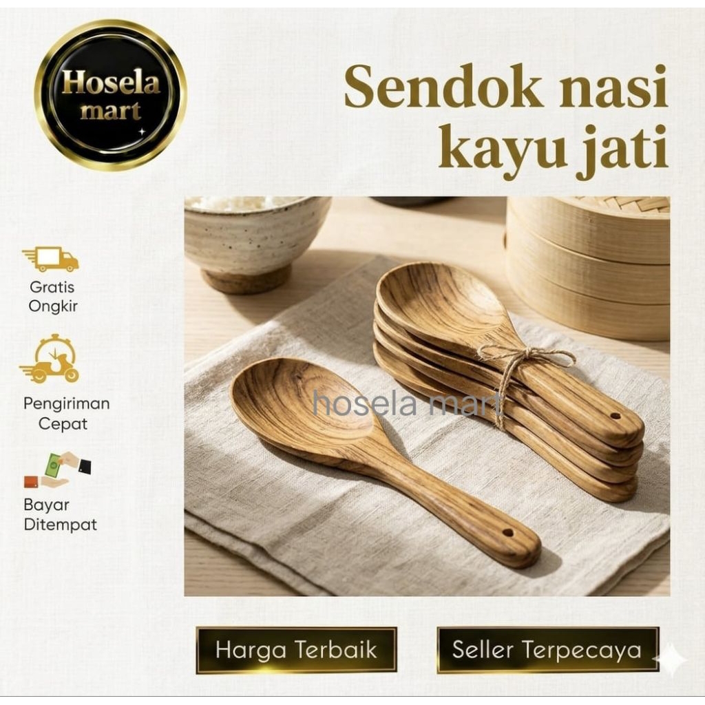 sendok nasi kayu jati / centong nasi kayu jati
