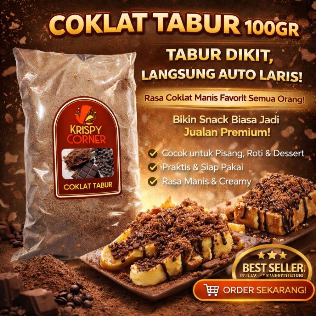 BUMBU TABUR COKLAT MANIS / BUBUK TABUR COKELAT CHOCOLATE KRIPIK PISANG 100Gr