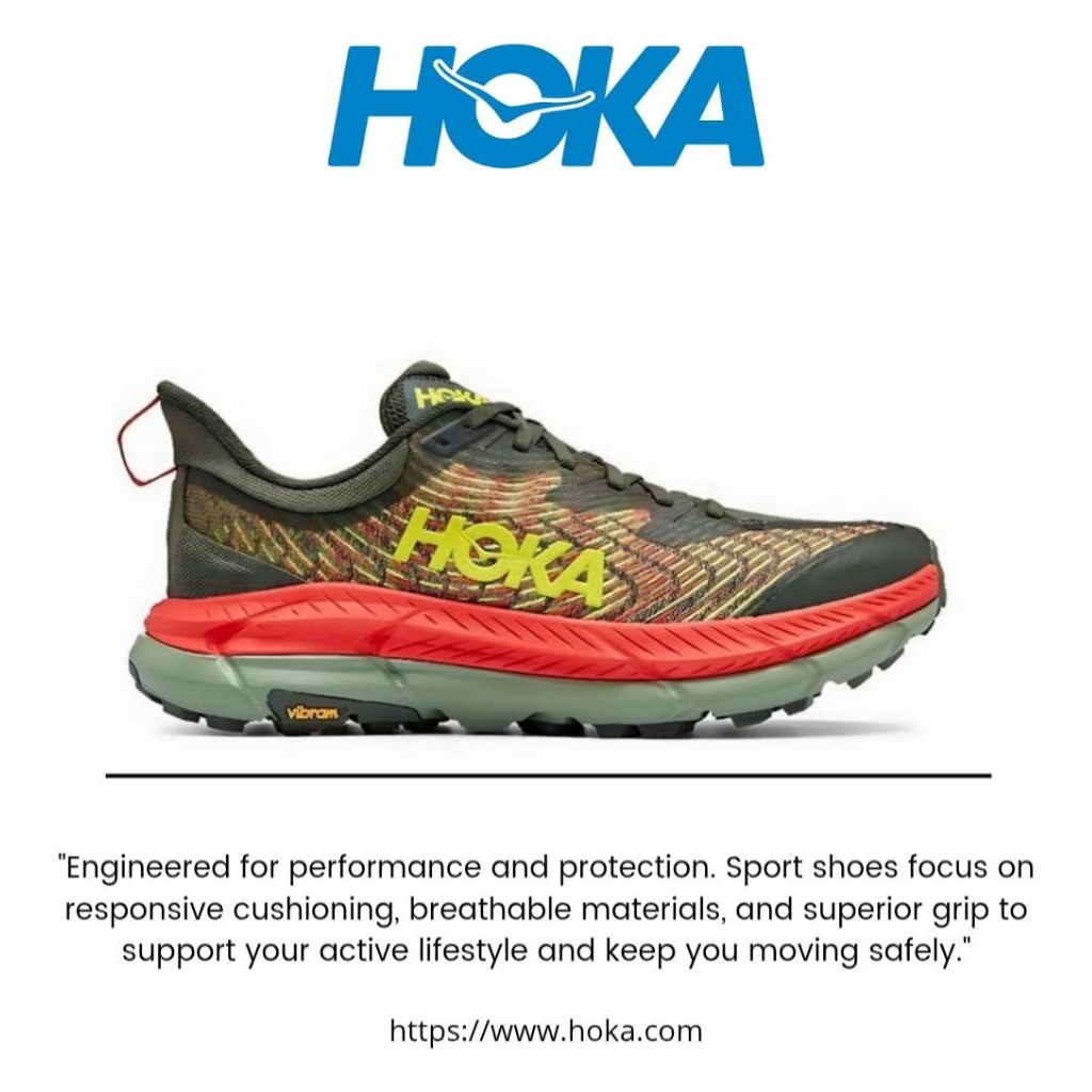 Sepatu HOKA ONE ONE Mafate Speed 4 Thyme Fiesta Running Shoes
