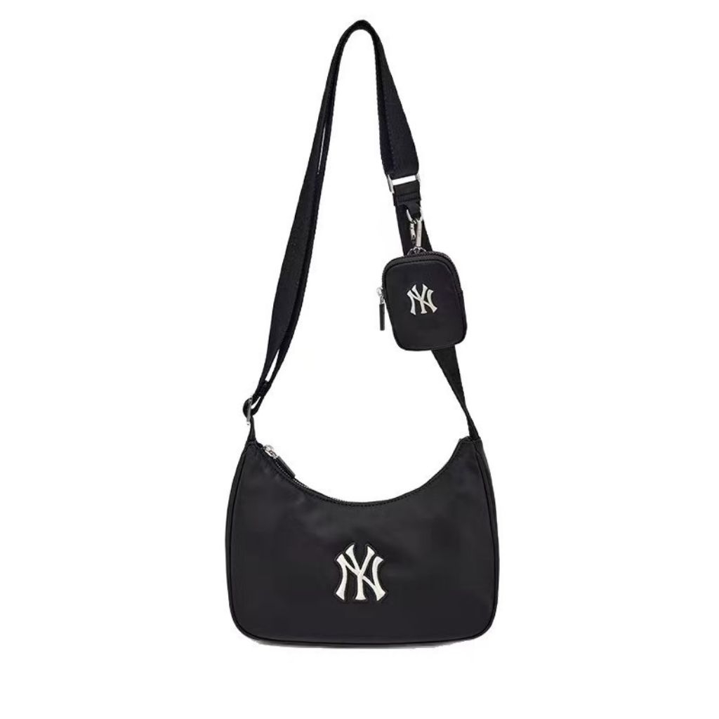 Tas MLB Basic Sportive Hobo Bag Black Nylon