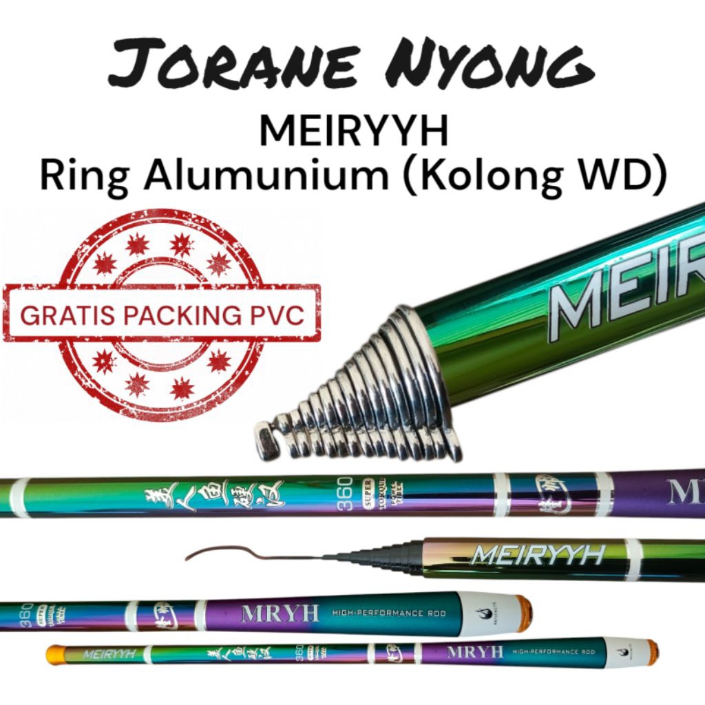 Joran Tegek Ros Pendek MEIRYYH Ring Alumunium (Kolong WD) + Sungu / Tanduk WD