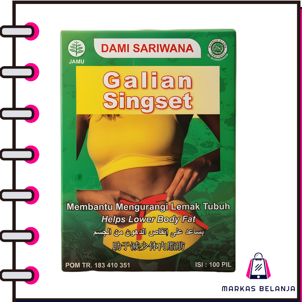 MARKAS  Jamu Diet Herbal Galian Singset isi 100 Pil Pelangsing Penurun Berat Badan Mengurangi Lemak 