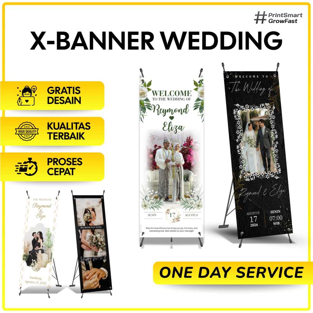 Tiang Spanduk Wedding Standing X Banner 60 x 160 cm Rangka Berdiri / Tripod Stand Banner