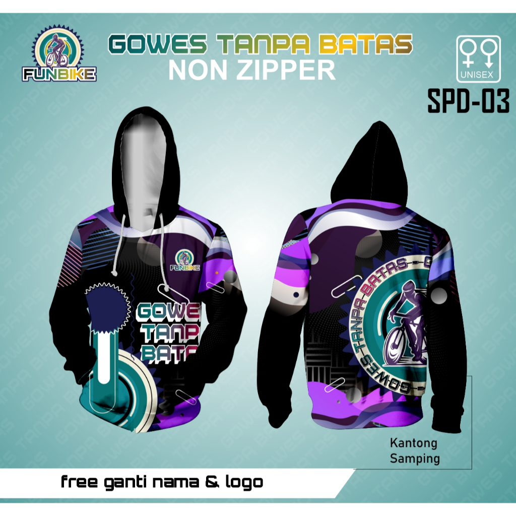 Hoodie Baju sepeda jersey gowes tanpa batas kaos sepeda colorful lengan panjang