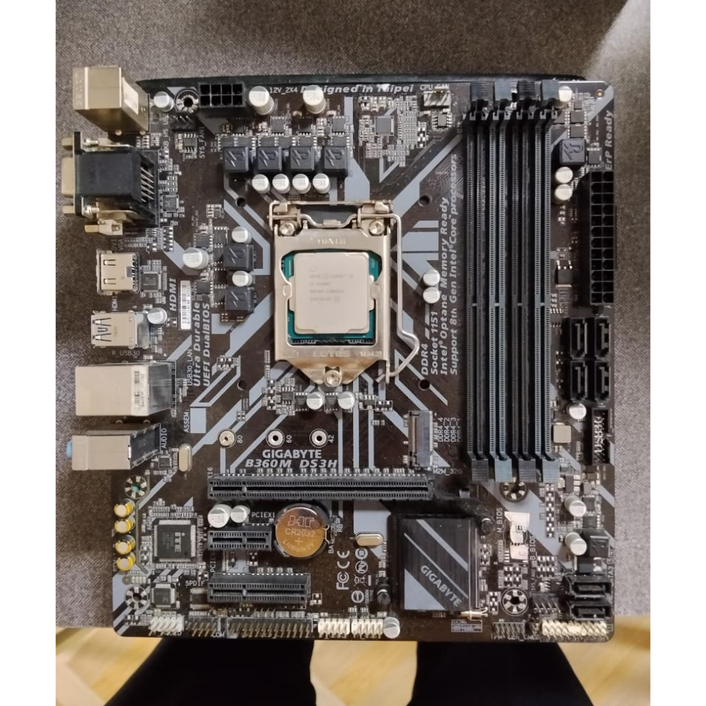 PAKET MOTHERBOARD GIGABYTE B360M -DS3H +PROCESSOR INTEL I5-9100F