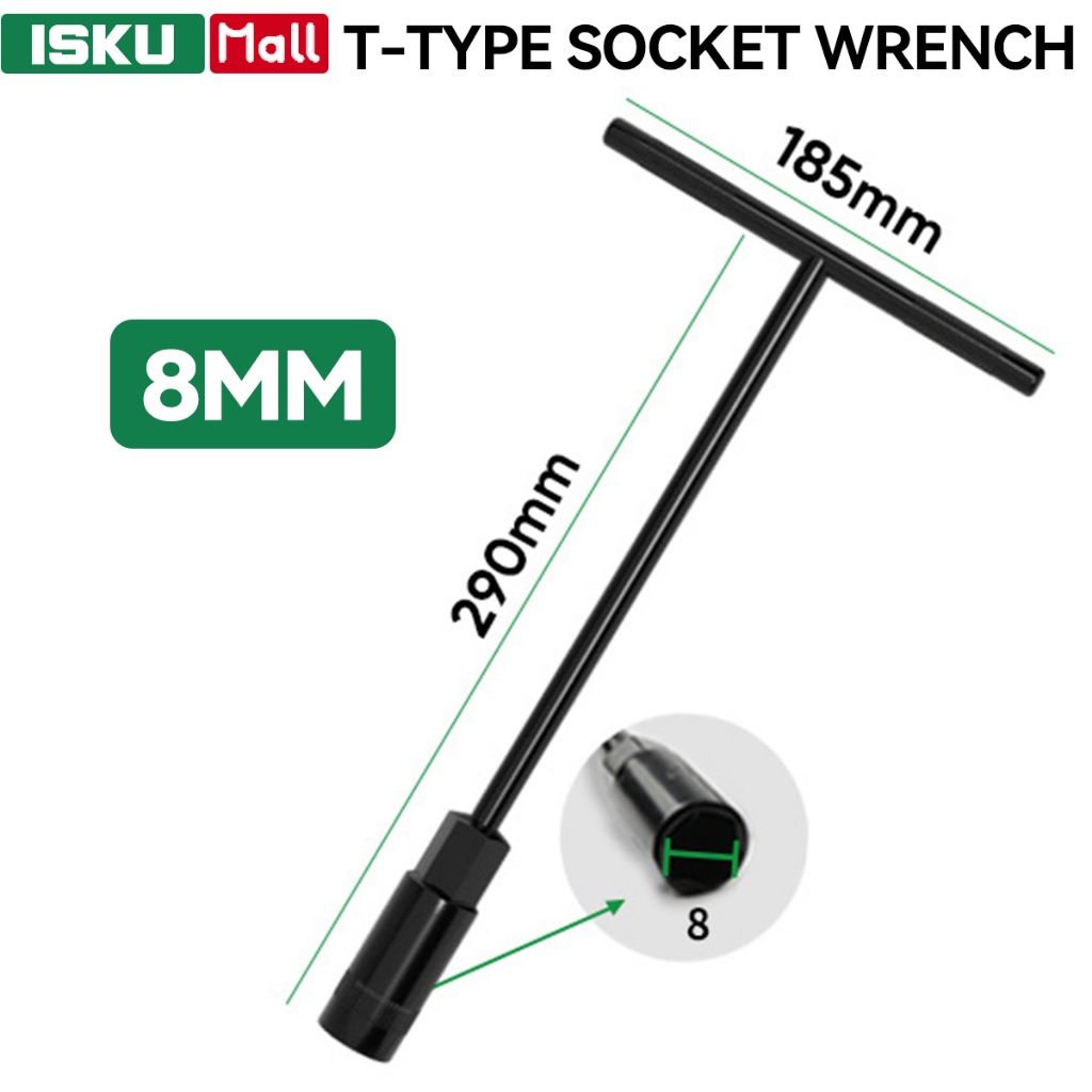 ISKU Kunci Sok T Set T8  8mm Lengkap Kunci T Set 4pcs Kunci Sock T