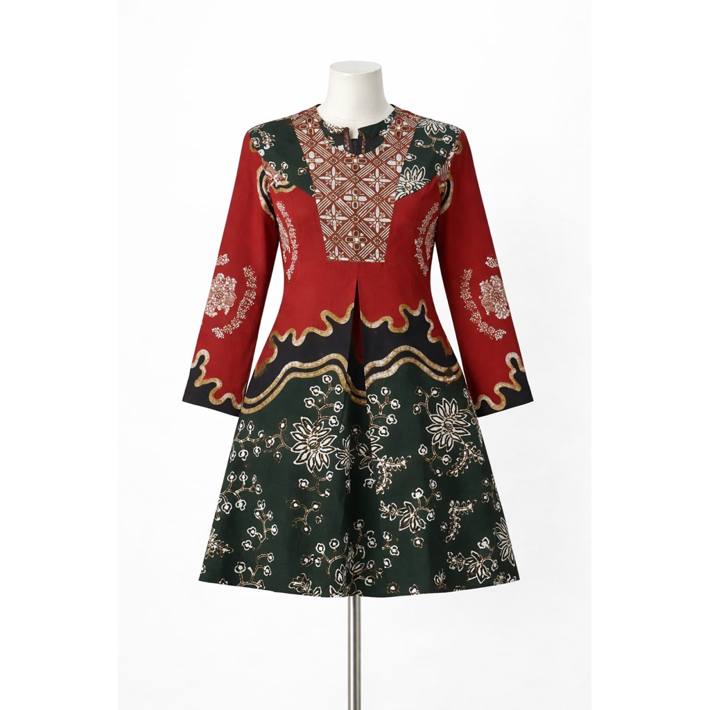 Atasan Wanita Batik Surabaya Tulis Mix Abstrak kontemporer