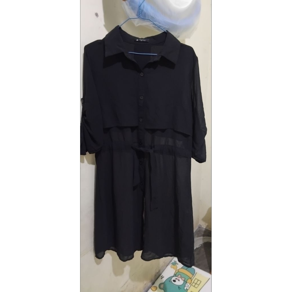 kemeja tunik korea sifon