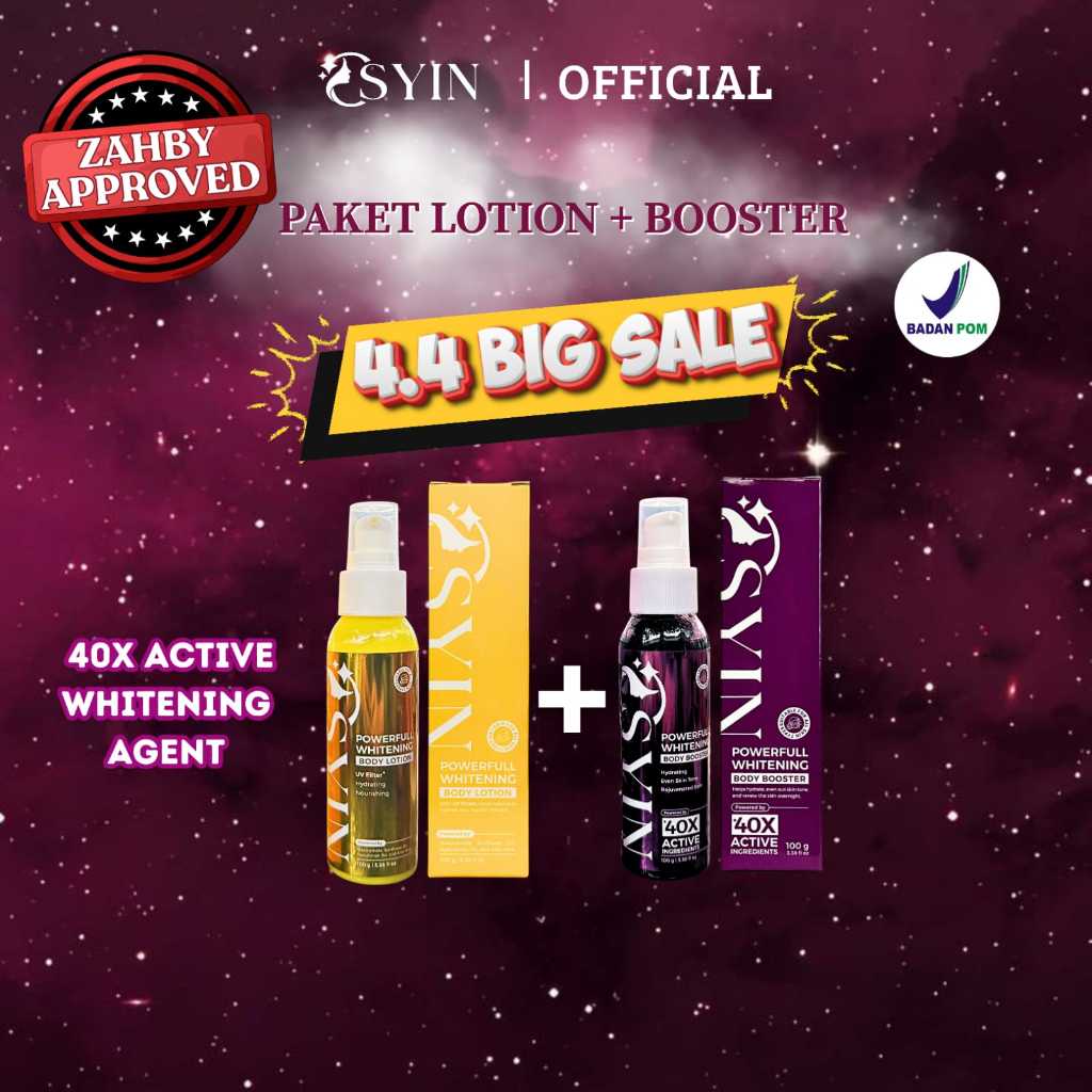 PAKET POWERFULL WHITENING Body Lotion + POWERFULL WHITENING Body Booster Osyin Glow