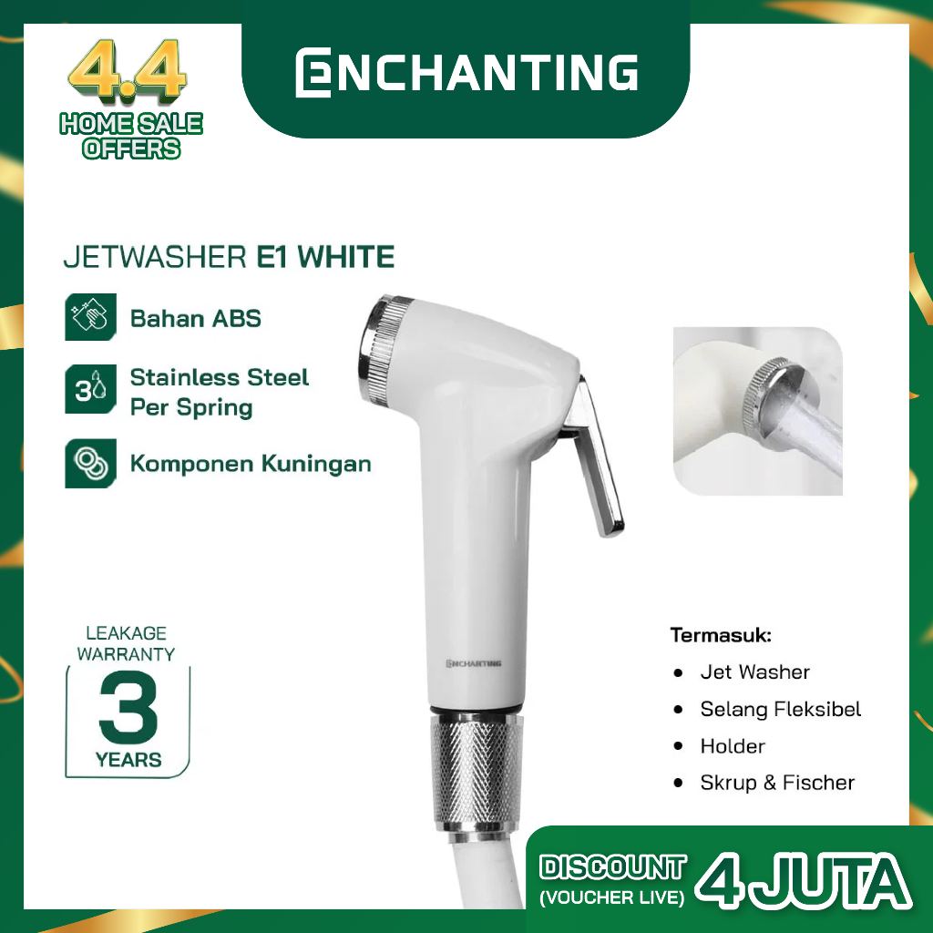 Jet Washer Closet / Toilet Europe Enchanting E1 Series White