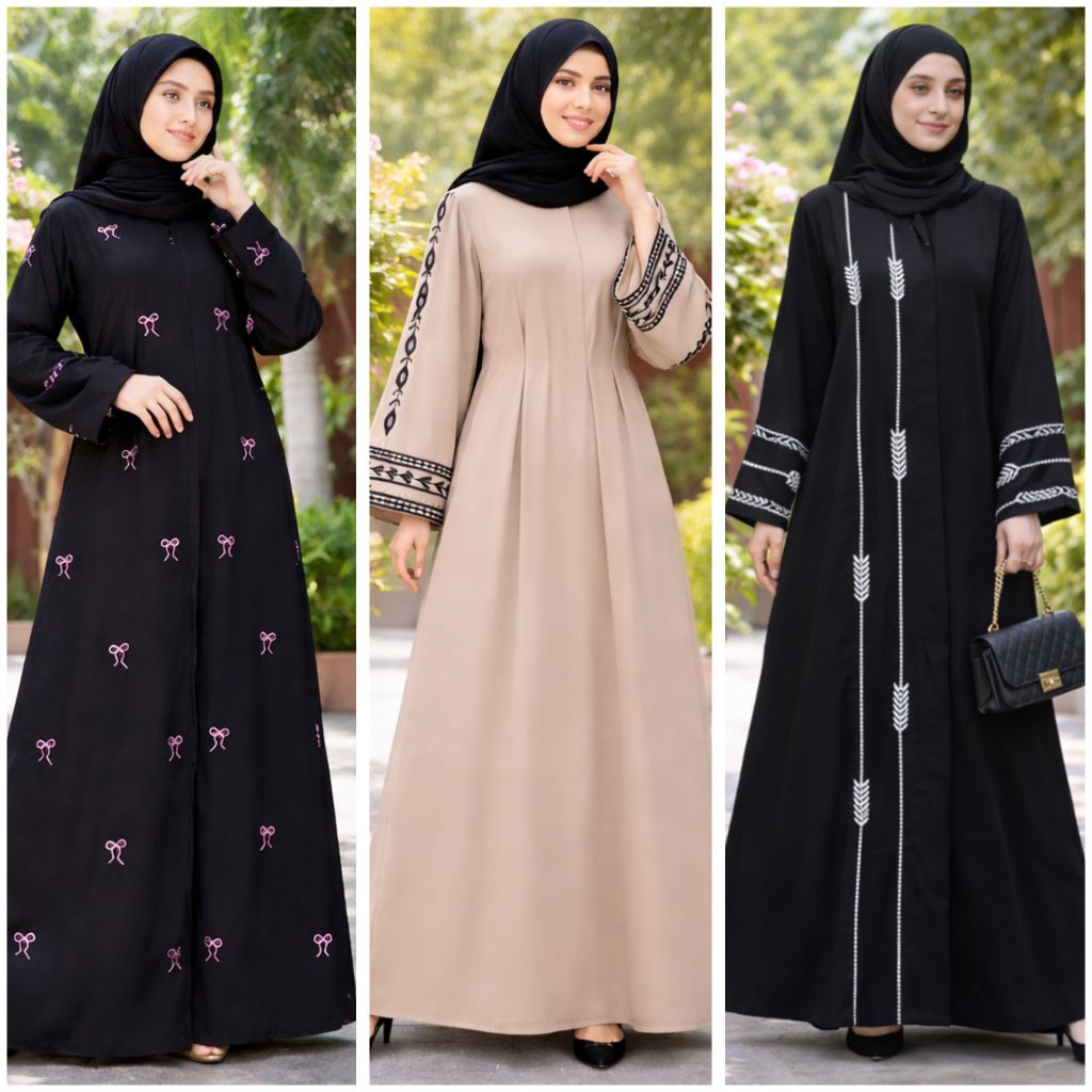 Abaya Gamis Hitam Arab Tazkiah Ziva Coquette Pita Pink Kimono Couple Ibu dan Anak Turkey Hawa 144 Bo