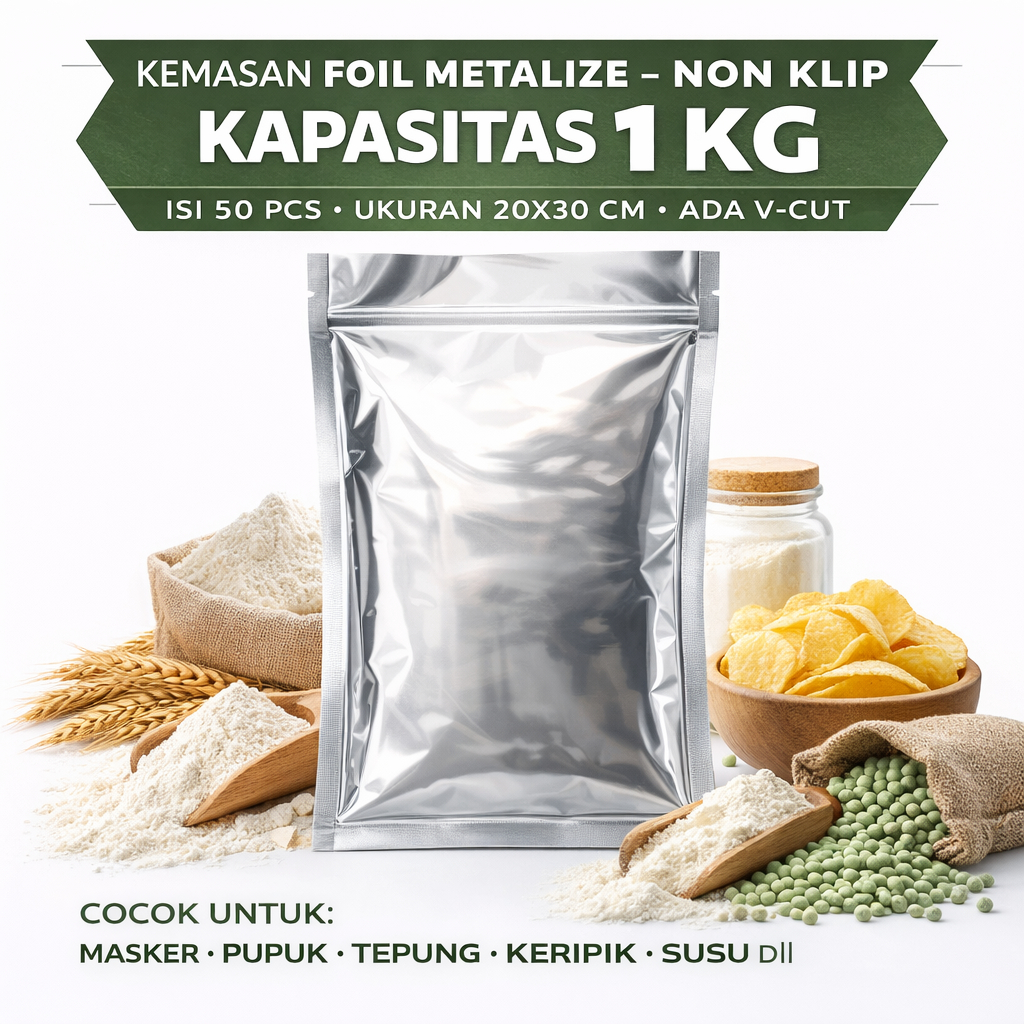 (20X30 CM) JUAL ALUMINIUM FOIL UNTUK KEMASAN / PLASTIK LAMINASI FOIL / KEMASAN  ALUMINIUM