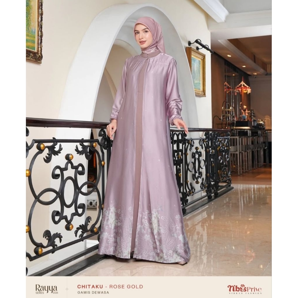 Gamis Rayya Chitaku rose gold