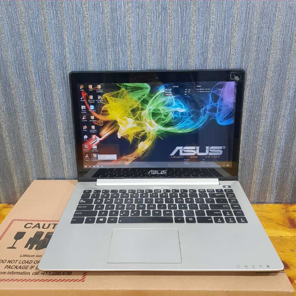 Laptop Asus S400CA, Core i3-3317U, Ram 4/500Gb, Hd Graphics 4000, #Touchscreen, Lengkap, Silver Blac