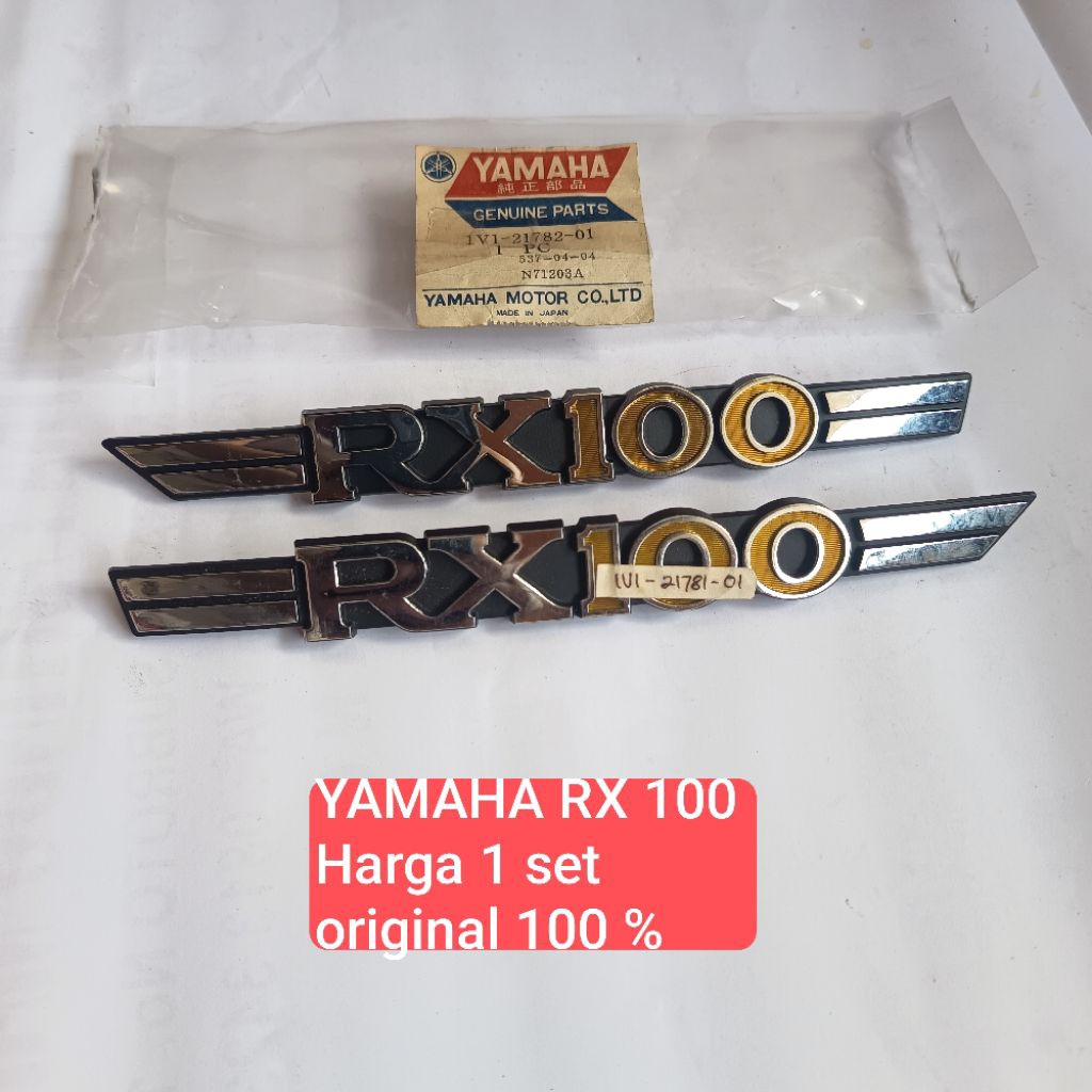 Emblem tol box BOK tutup aki Yamaha RX 100 RX100 harga 1 set