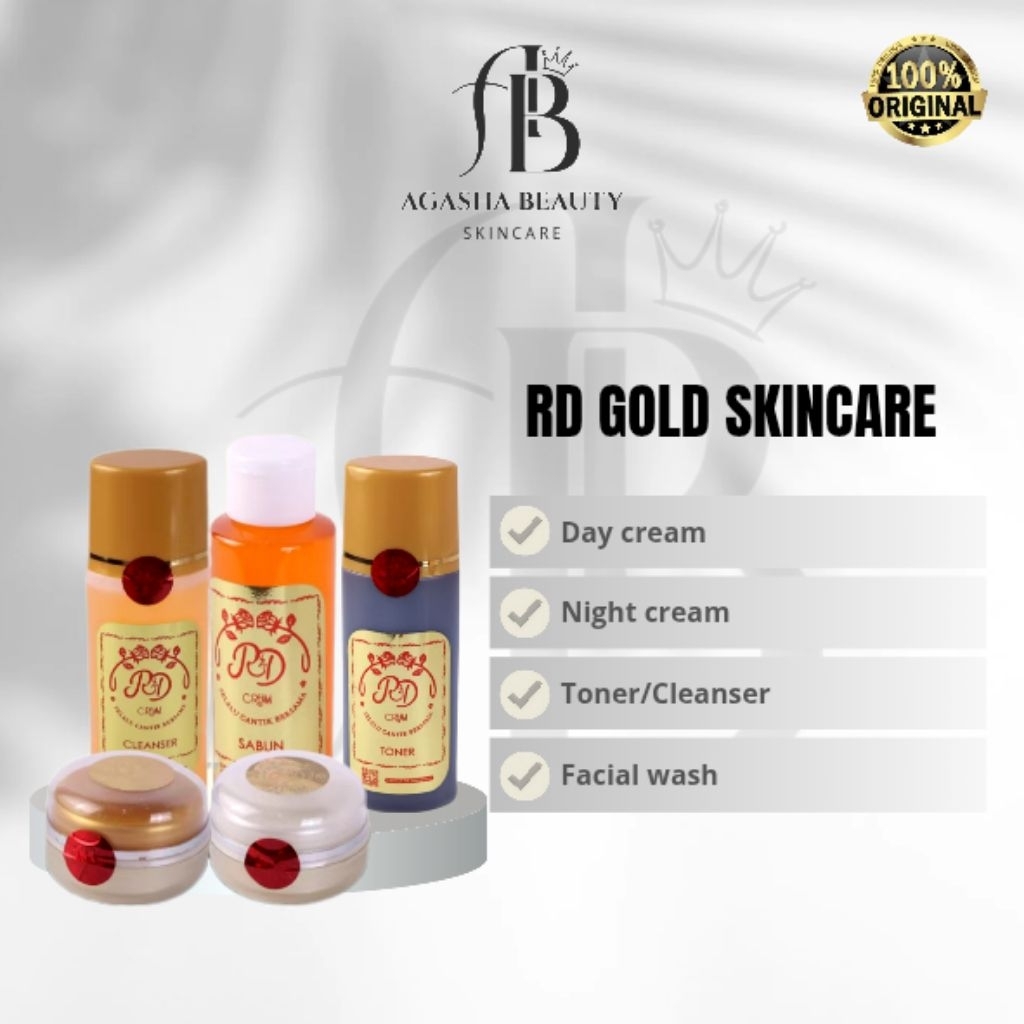 RD GOLD SKINCARE/RD SKINCARE/KRIM RD GOLD Rinna Diazella PAKET TONER & CLEANSER