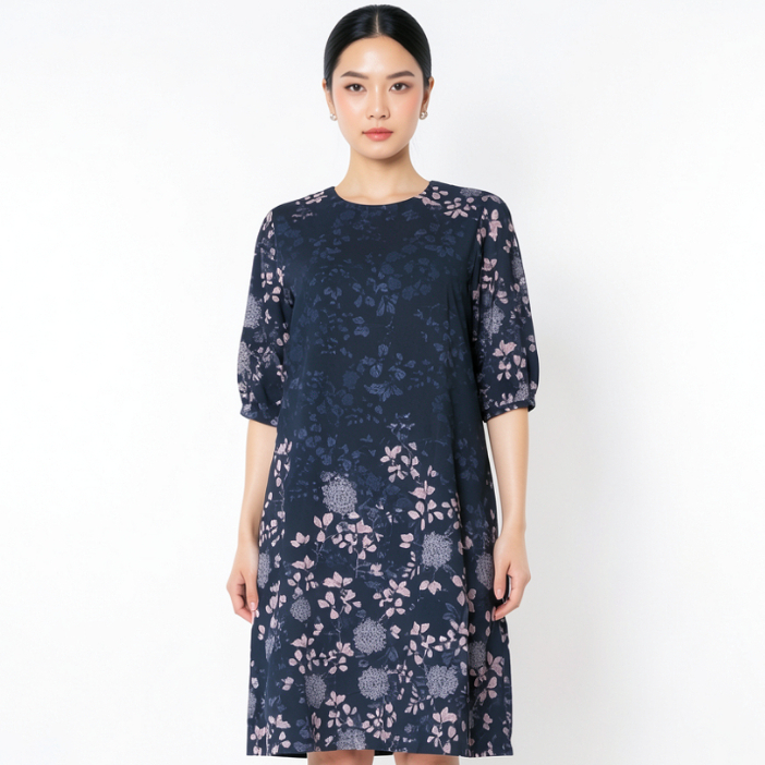 Eprise Dress Lengan Pendek - AP1533A BLACK | Dress Terusan Wanita Casual