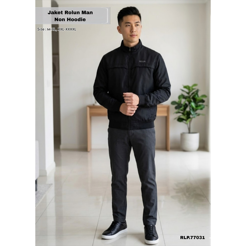 Jaket Rolun Man Non Hoodie Standar Jumbo