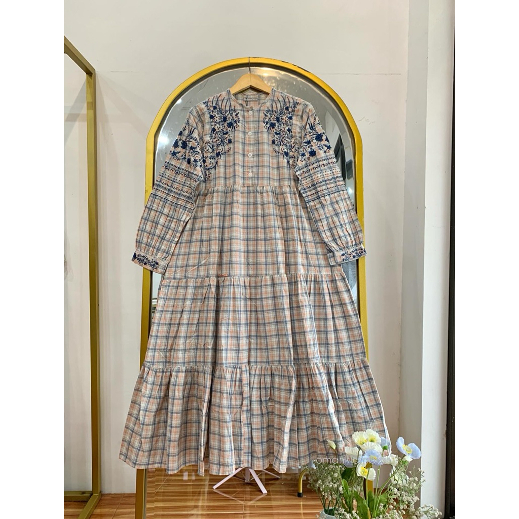 MIDIDRESS KATUN KOTAK BORDIR (NEW) SALVINA.YS