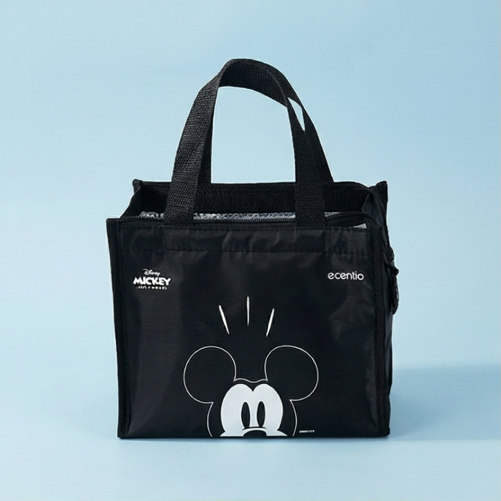 Tas Bekal Makan Ecentio Mickey Mouse Insulated Premium | Tempat Kotak Bekal Anak Sekolah Kantor Taha