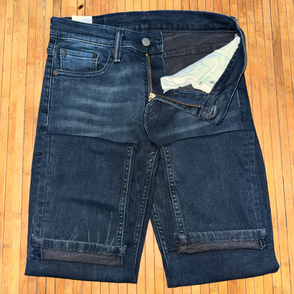 LEVIS 511 SLIM FIT DARK BLUE BLACK INDIGO WASHED STRETCH DENIM JEANS
