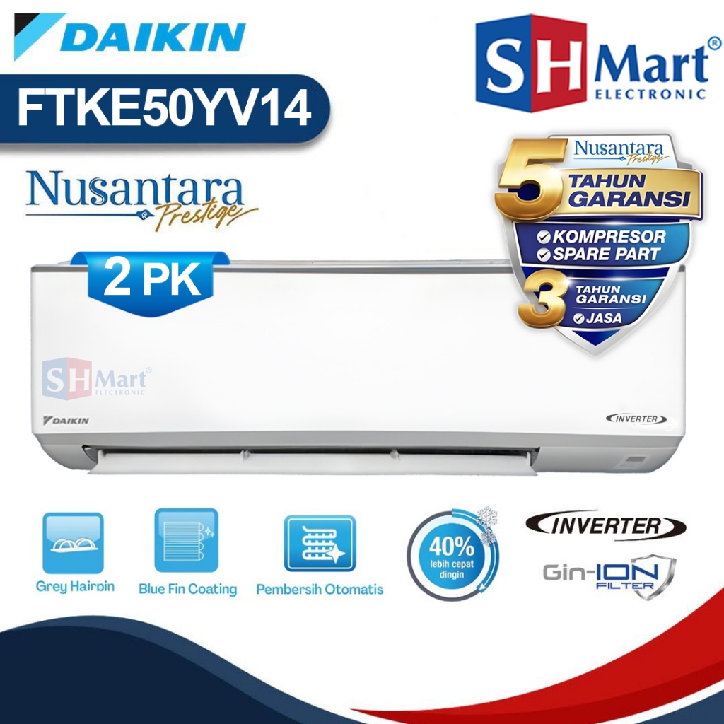 AC DAIKIN 2 PK BETA INVERTER FTKE50YV / FTKE-50YV NUSANTARA PRESTIGE GARANSI RESMI (MEDAN)