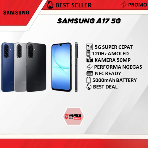 Samsung A17 5G RAM 8GB/256GB HP Original Garansi Resmi Kamera 50MP AMOLED 120Hz Baterai 5000mAh NFC