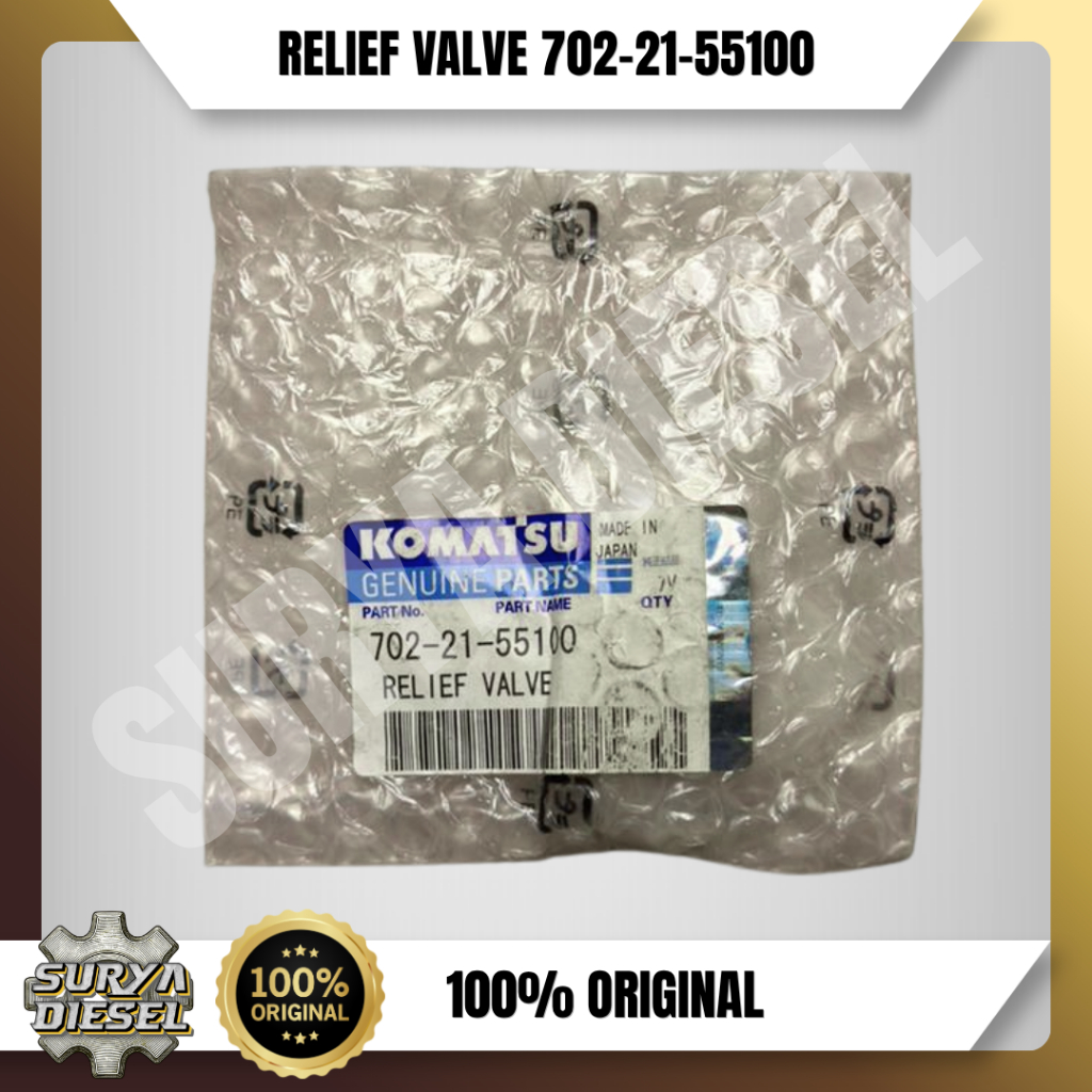KOMATSU RELIEF VALVE 702255100 / 702-21-55100 100% Original (Genuine Parts KOMATSU)