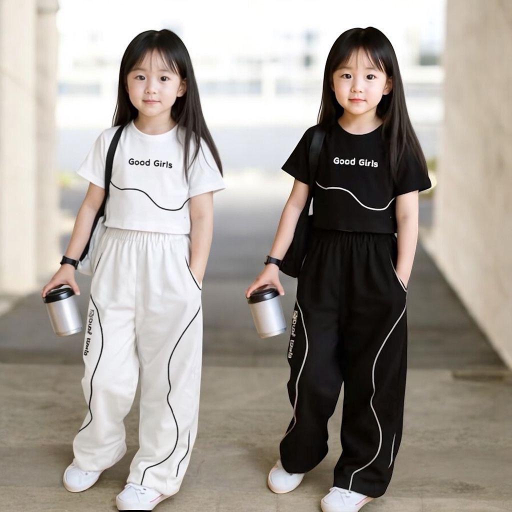 outfit anak perempuan model korean style motif terbaru usia anak 3-12 tahun viral ootd anak perempua