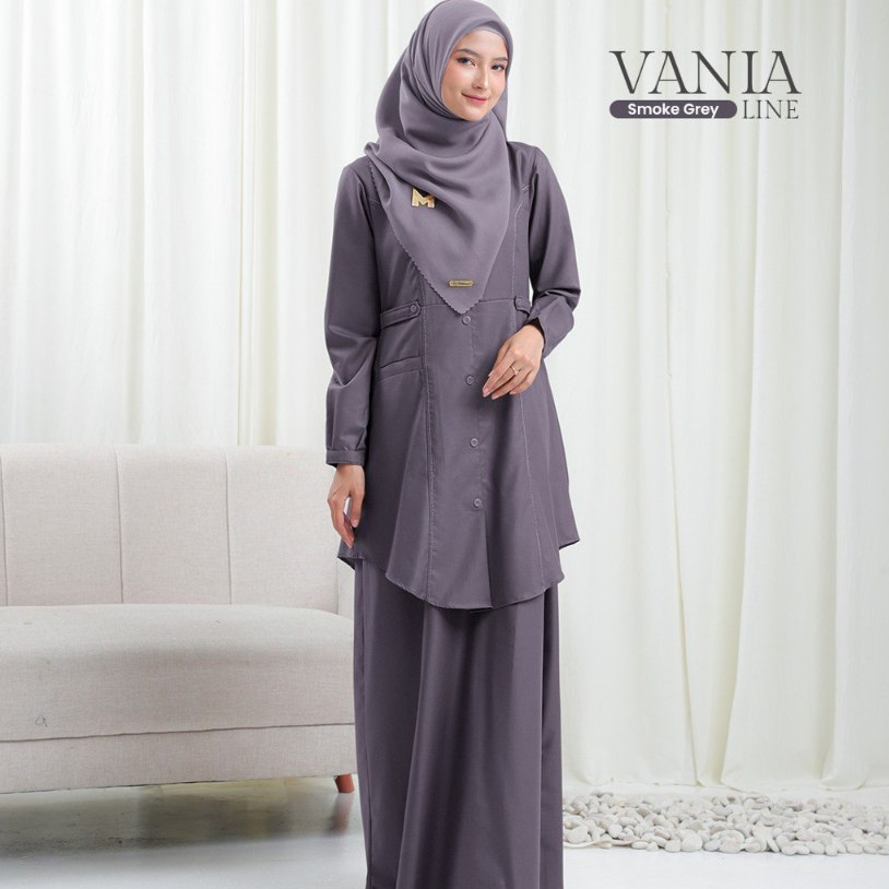 Baju Dinas PNS Smoke Grey Seragam Dinas PNS Katun Toyobo by Maharrani Gamis Seragam Dinas Abu Gamis