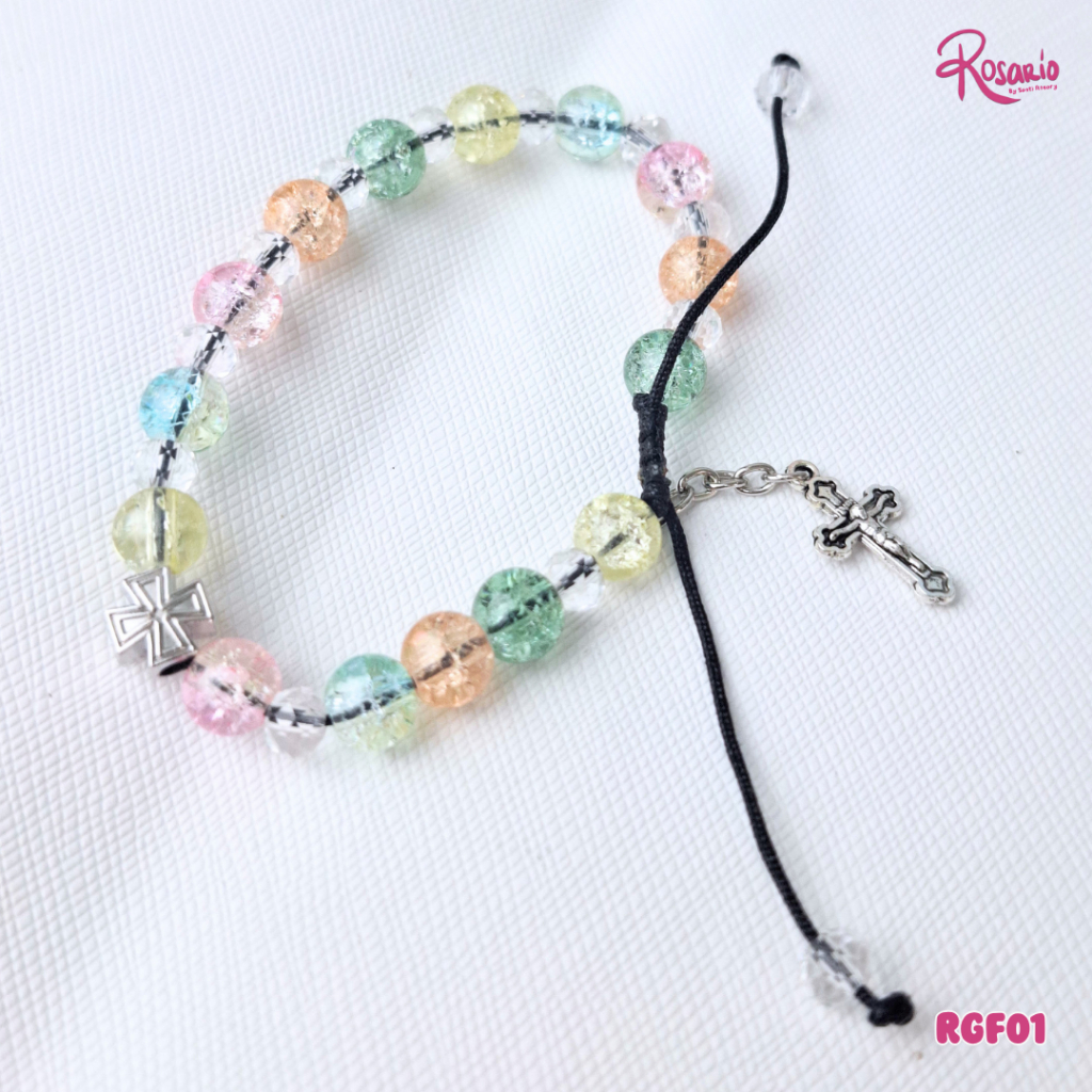 Gelang Rosario Kuno / Gelang Doa Katolik / Gelang Rosario Batu Manik / Kado Rosario RGF