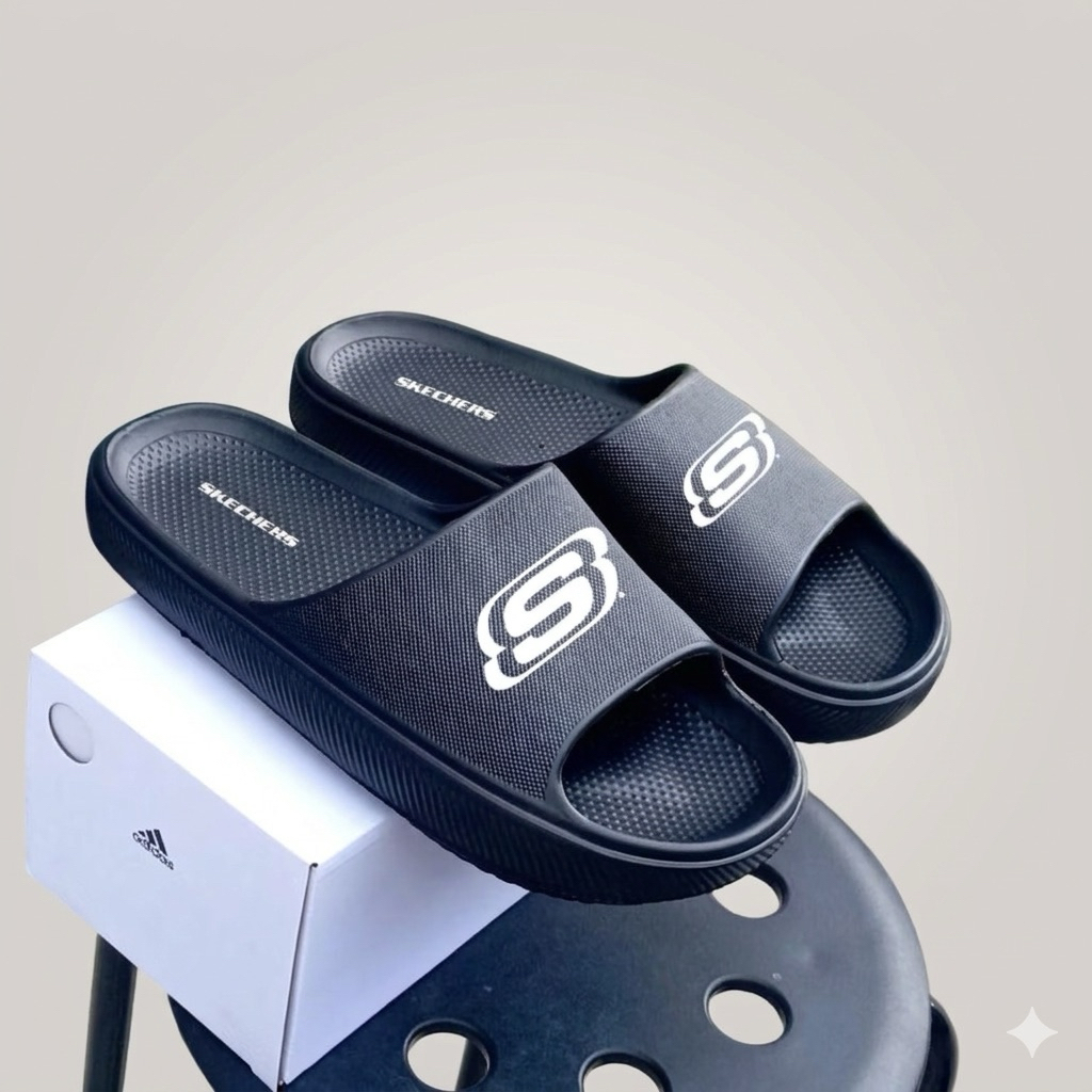 sandal skechers pria sandal slide skechers sandal slip on sandal karet