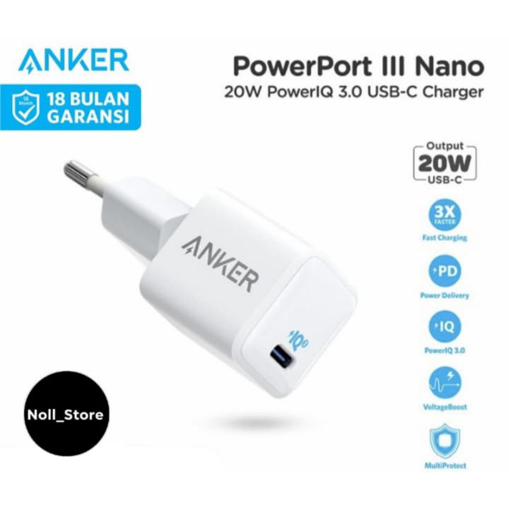 ANKER PowerPort III Nano 20W USB-C Adapter Apple iPhone 12 Pro - A2633