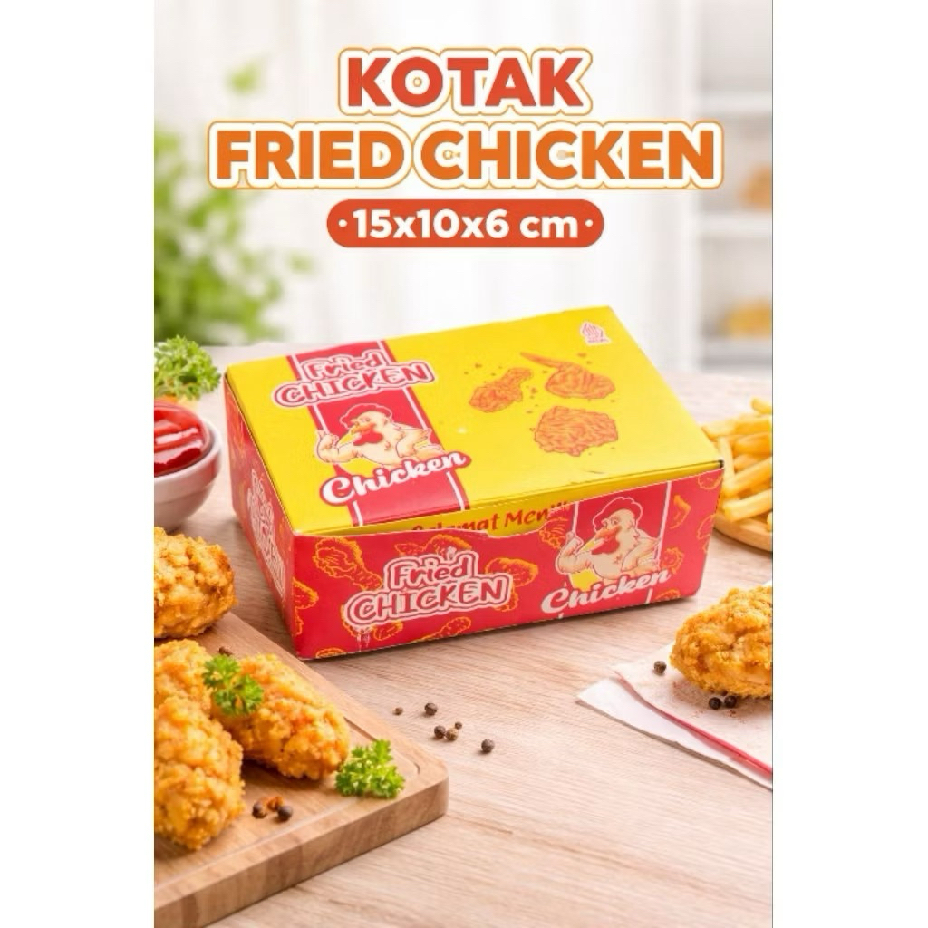 KARDUS BOX FRIED CHICKEN/KEMASAN FRIED CHICKEN/KERTAS BUNGKUS FRIED CHICKEN