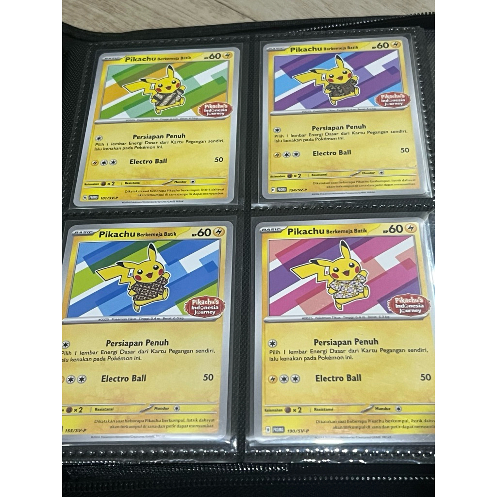 kartu pokemon pikachu batik set without holo