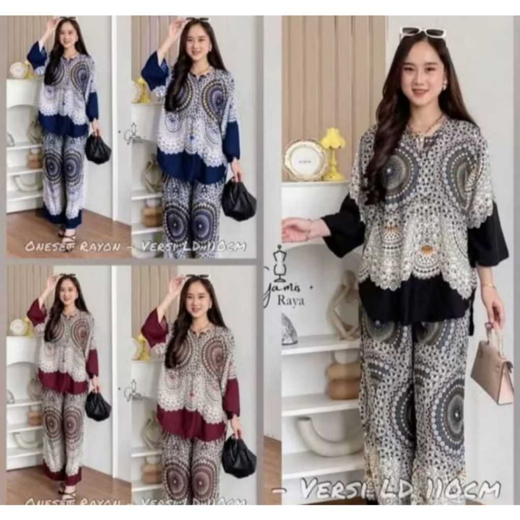 SPESIAL Setelan Kulot Wanita Kekinian Bahan Rayon Premium Adem|Setelan Wanita Terbaru|One set baju|S