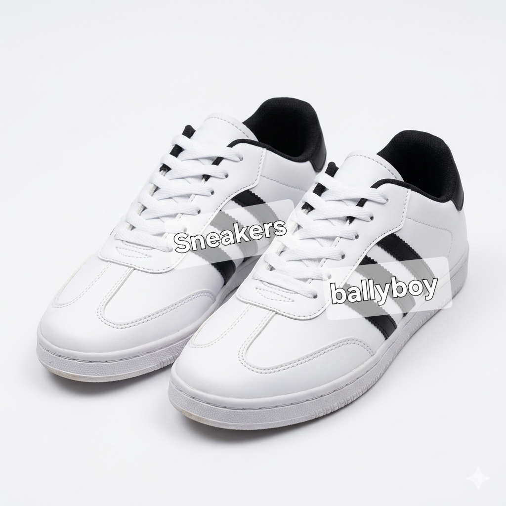 Sepatu Sneakers Pria Hitam Polos Kets Full Black Sekolah Kerja