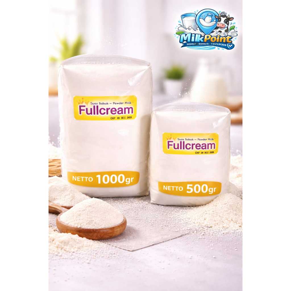 MILKPOINT Susu Bubuk Repack Kemasan Setengah Kilo Powder Milk Fullcream Neto 500gr Untuk Olahan Minu