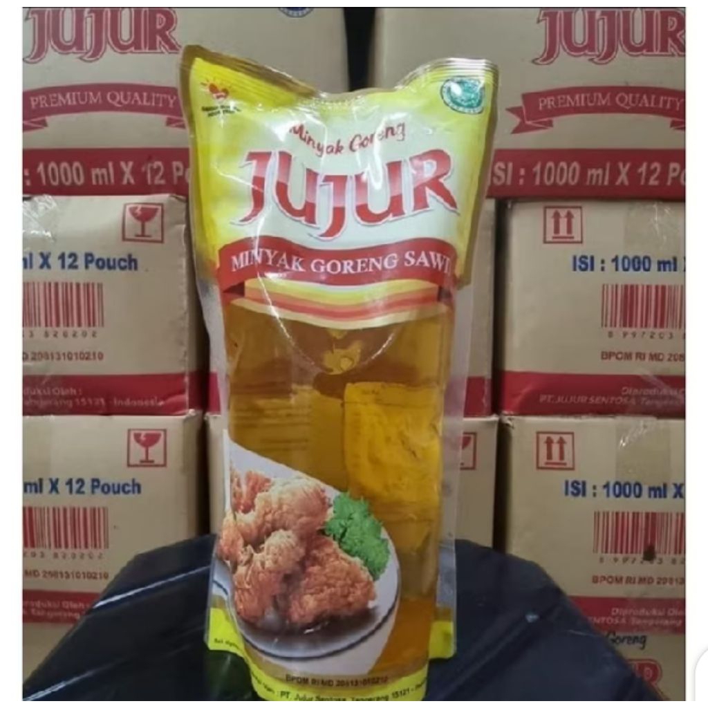 1 dus isi 12 pouch minyak goreng jujur 1 liter harga murah grosir bandung bisa kirim instant