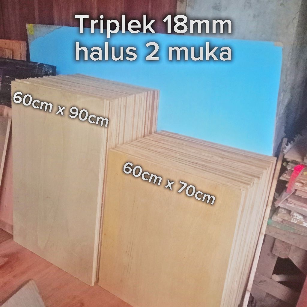 Triplek 18mm .60cm x 90cm // bahan furniture HPL // Playwood halus 2 muka