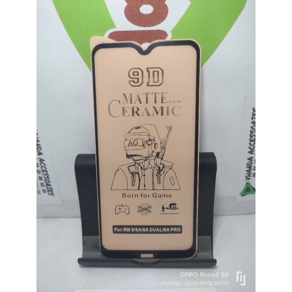Anti Gores Ceramic Matte Xiaomi Redmi 8, Redmi 8A dan Redmi 8A Pro.