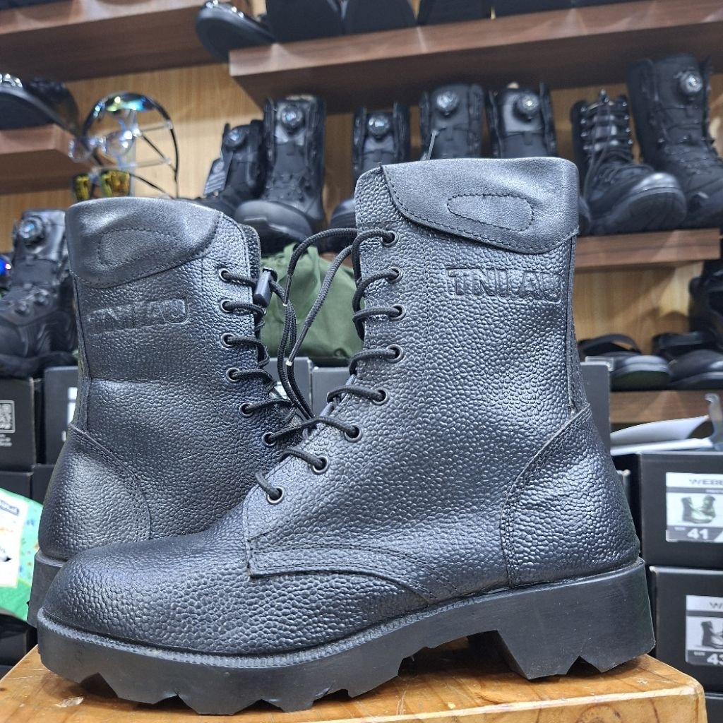 SEPATU PDL KULIT JERUK ASLI JATAH TNI AL/SEPATU PDL KULIT JERUK BUSA NYAMAN